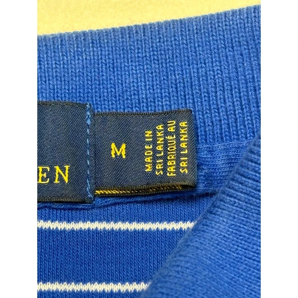 Polo‎ Ralph Lauren Men's Blue Striped Polo Shirt Casual Golf Preppy Medium